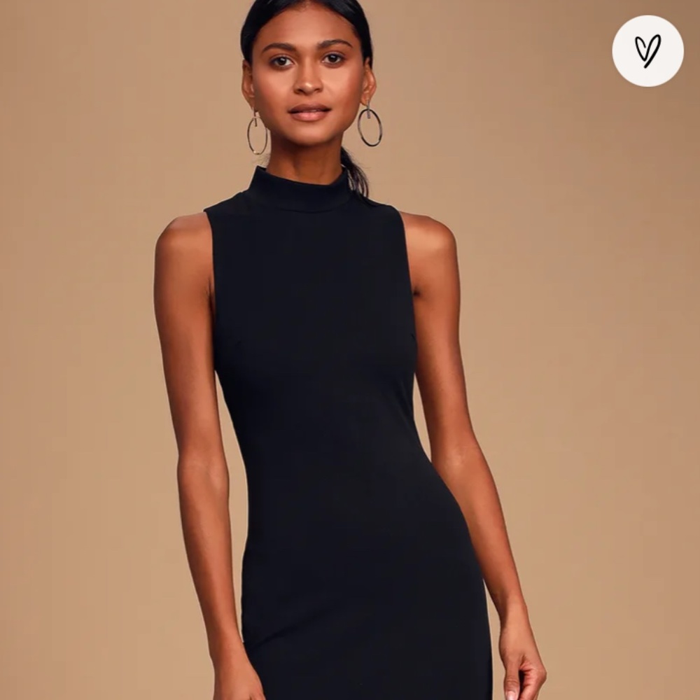 Lulu's black turtleneck dress midi - Size Small
